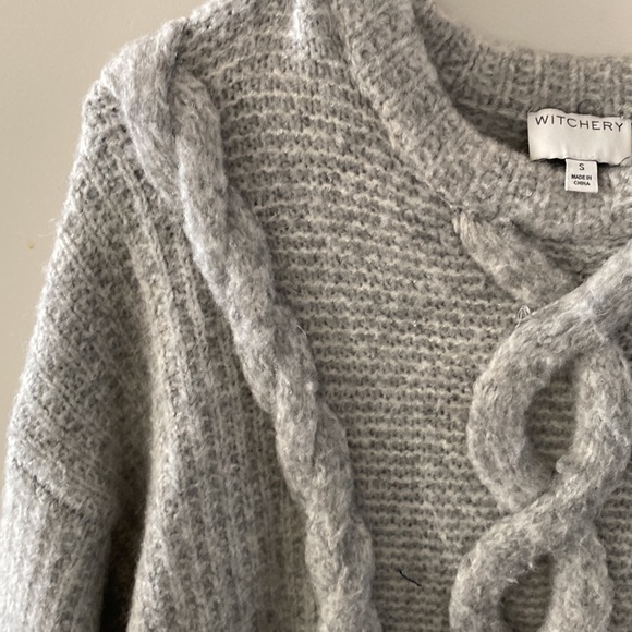 Witchery cable knit grey jumper size small - Picture 6 of 8